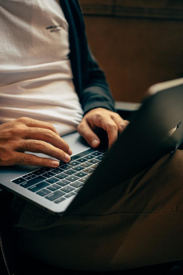 person on laptop