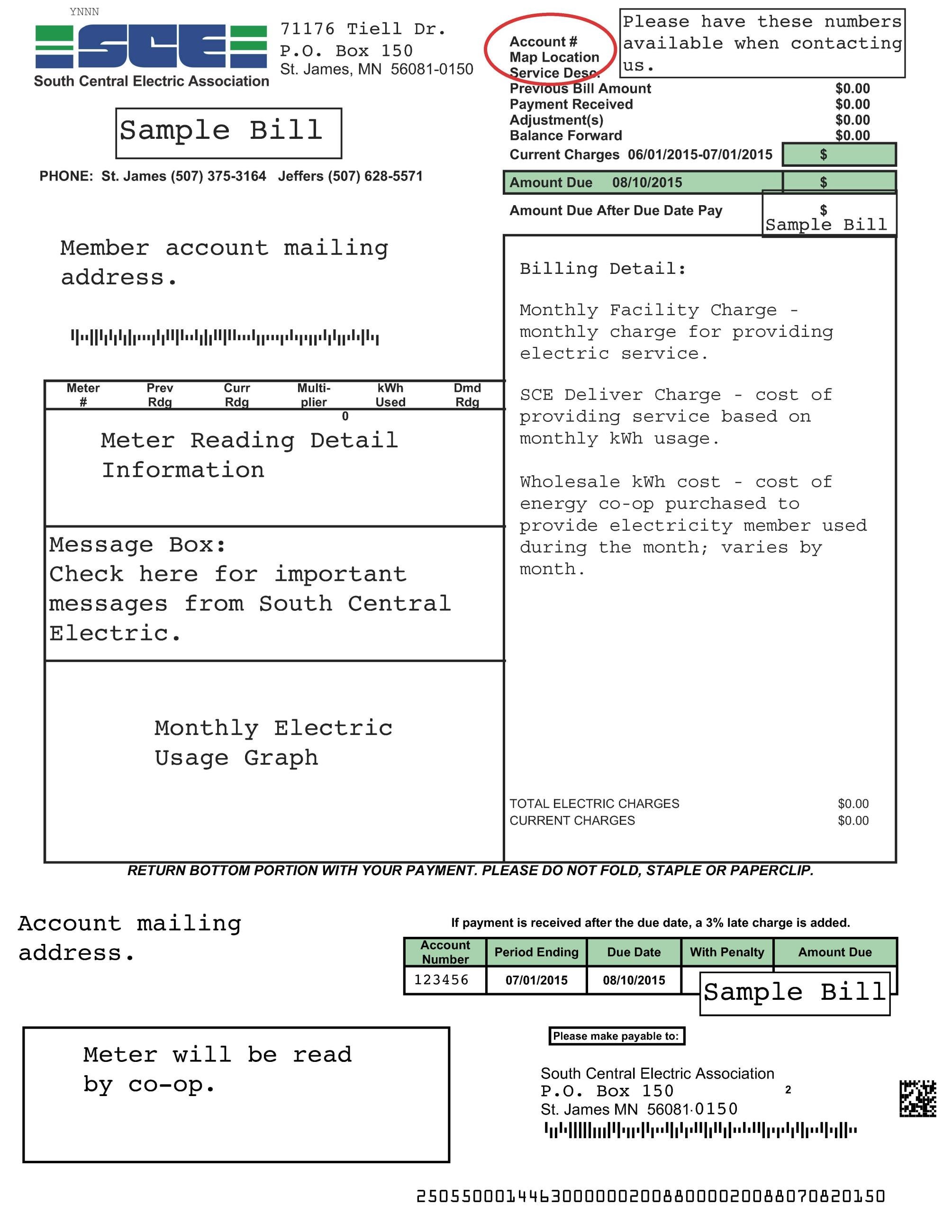 Legacy member bill sample/explanation