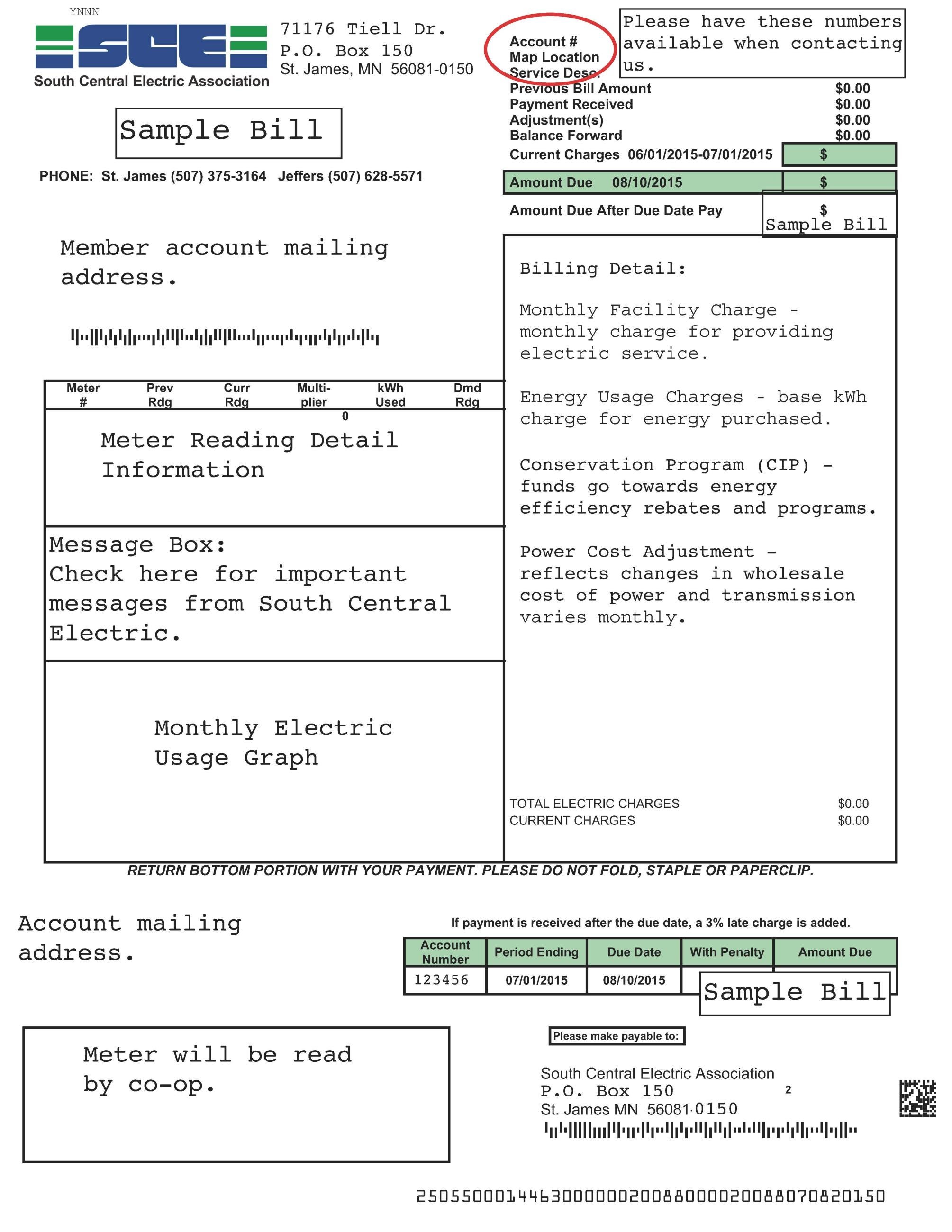 Former Alliant customer bill sample/explanation